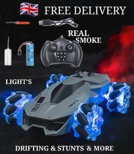 BOYS CHRISTMAS GIFT, Remote Control RC Car, REAL SMOKE,LIGHTS,SOUND,STUNTS+2 FRE