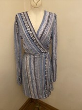 Blue Rain Francesca’s Wrap Around Hobo Hippie Dress Multicolored Size Small