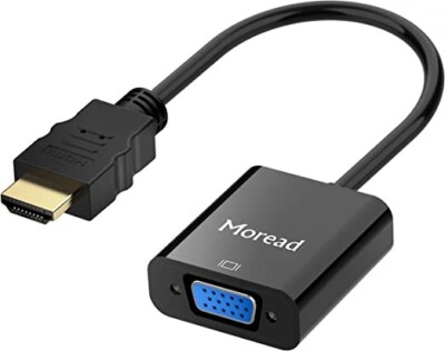 HDMI to VGA , 2 Pack, Moread Gold-Plated HDMI to VGA Adapter Male to Female
