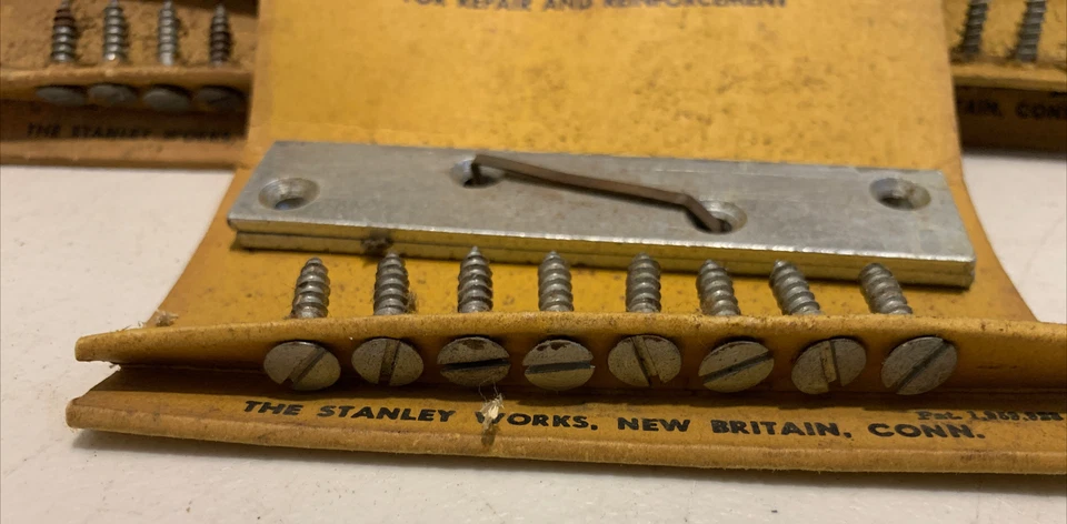 Nuevo de Lote Antiguo Stanley 4” Placas de Reparación CD 995k Acero Zinc Chapado Reparación De Colección Años 40’s Foto 4 de 4