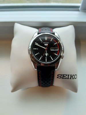 seiko 5 automatic 21 jewels leather strap