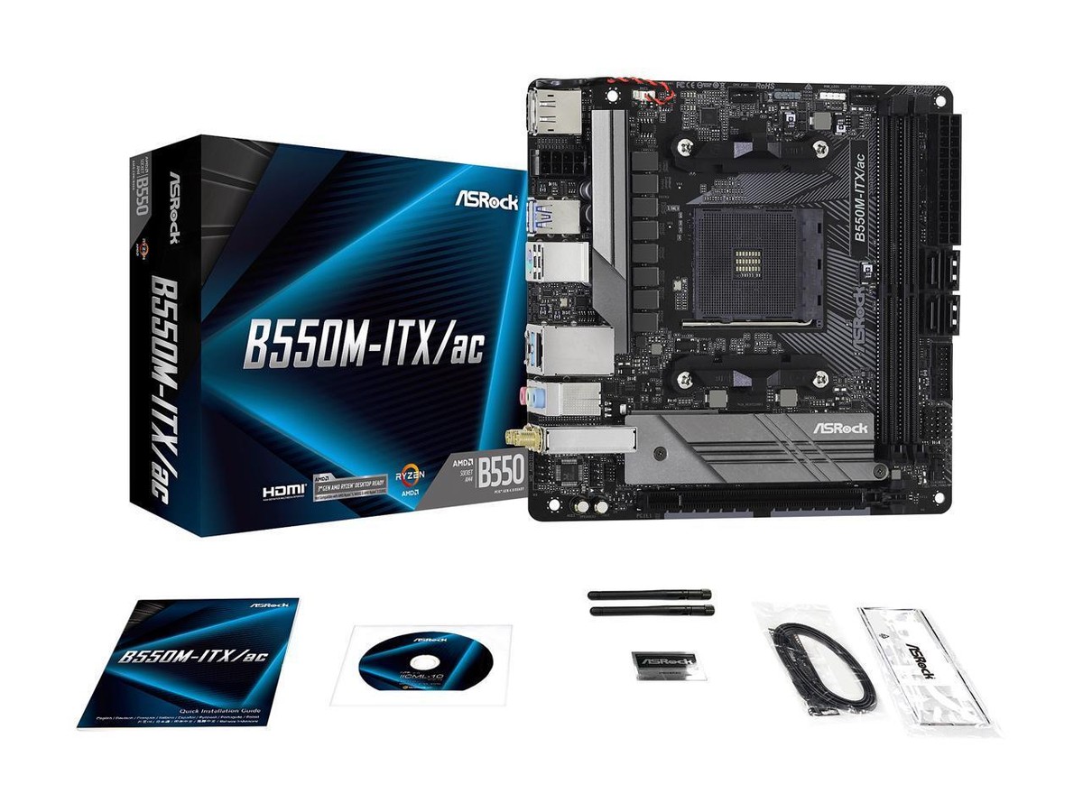 ASRock B550M-ITX/AC AM4 AMD B550 SATA 6Gb/s Mini ITX AMD