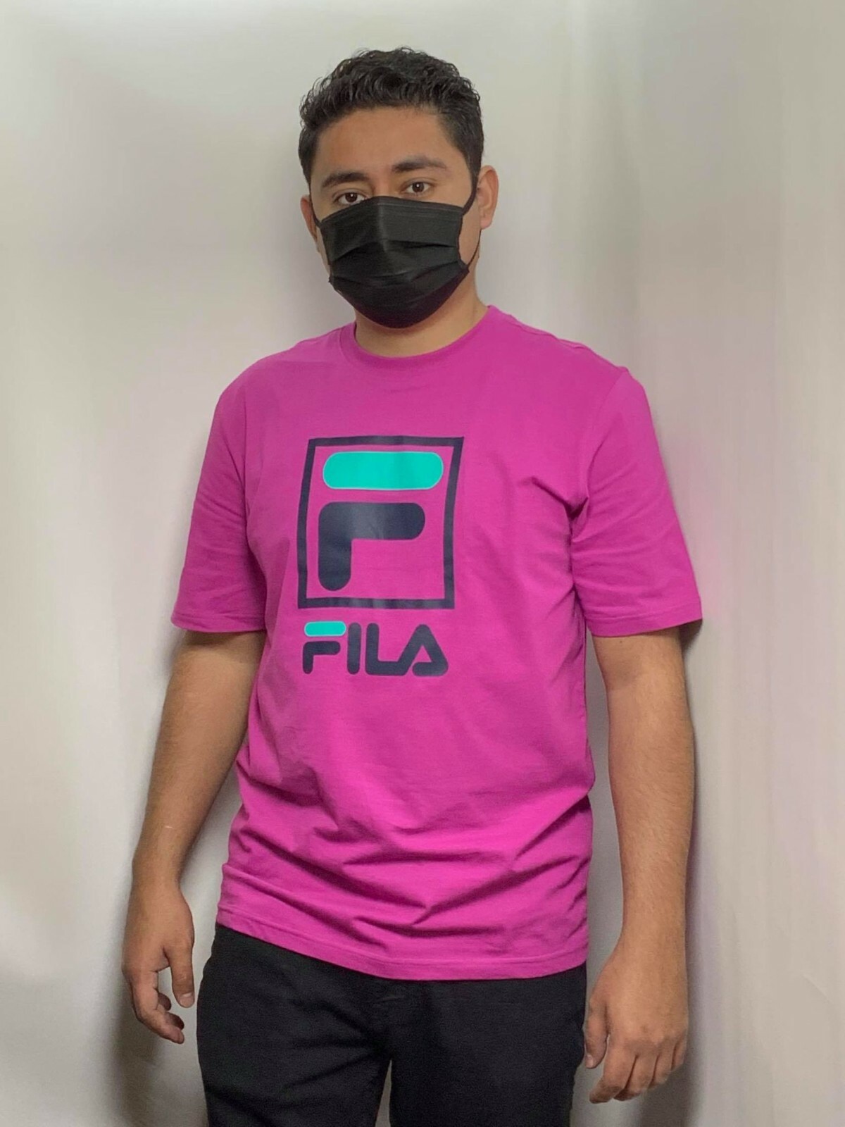 Fila Fuschia T shirt nera manica corta