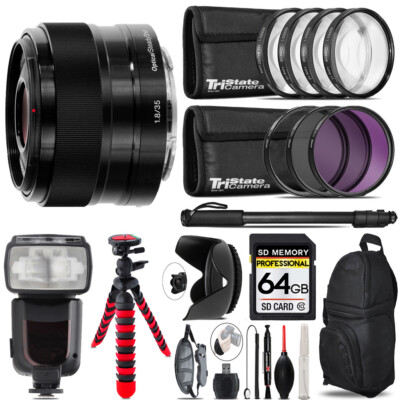 Sony E 35mm f/1.8 OSS Lens + 7 Piece Filter & More-64GB Accessory Kit