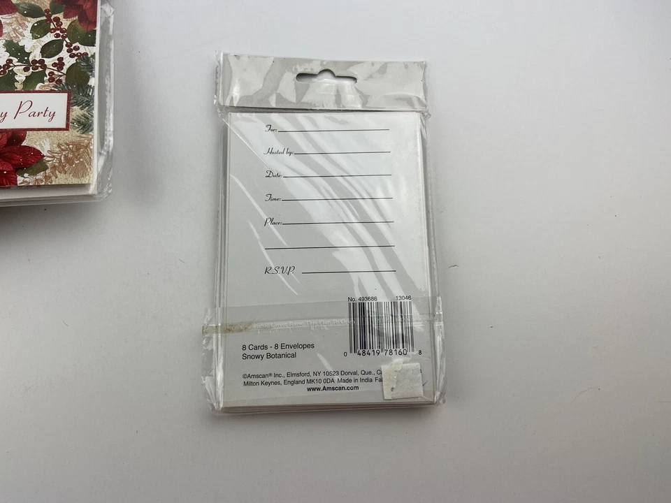 Lote De 5 Invitaciones Botánicas De Fiesta De Navidad Botánicas De Pascua Foto 3 de 4