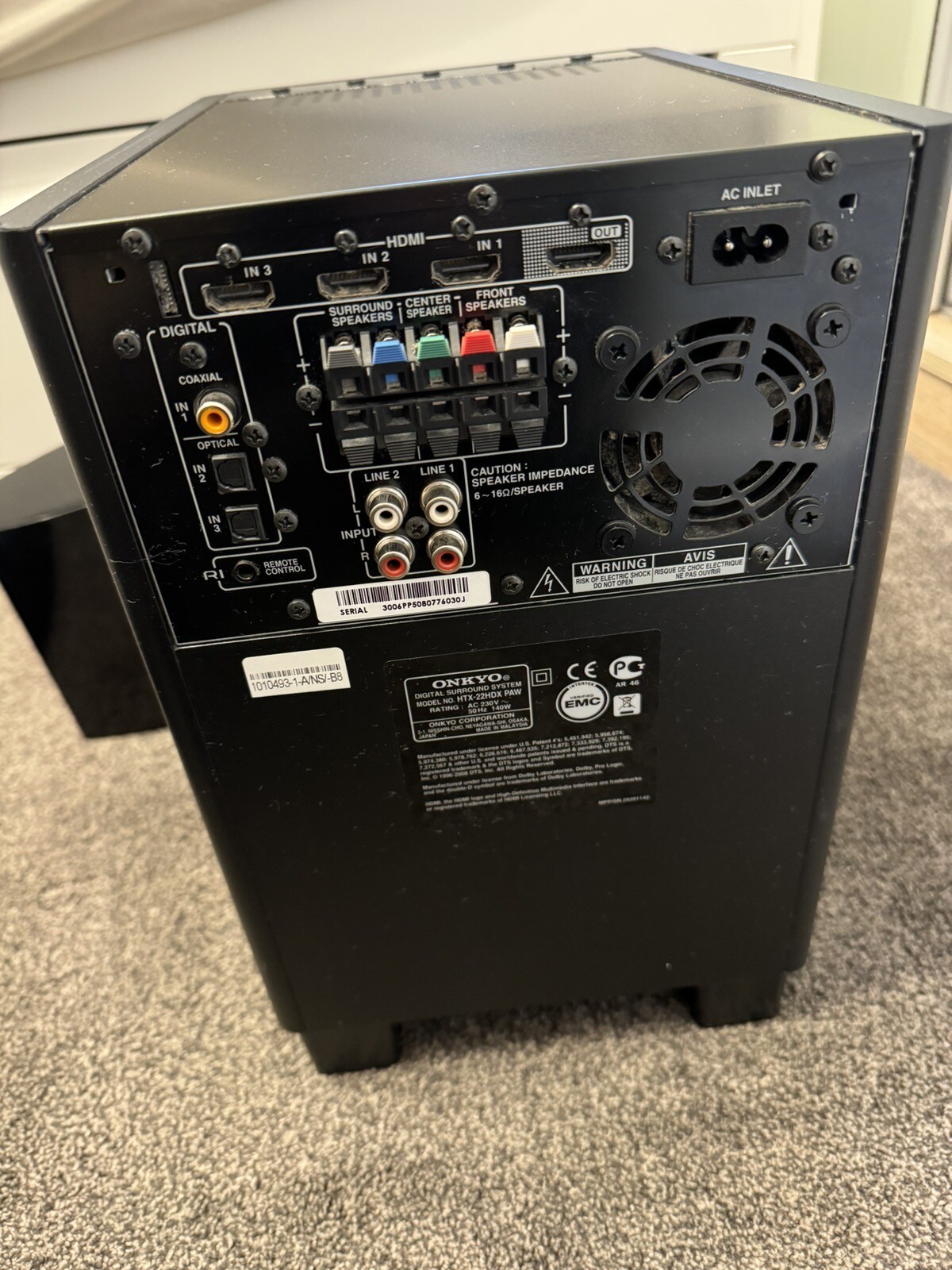 ONKYO HTX22HDX 5.1 surround sound system eBay