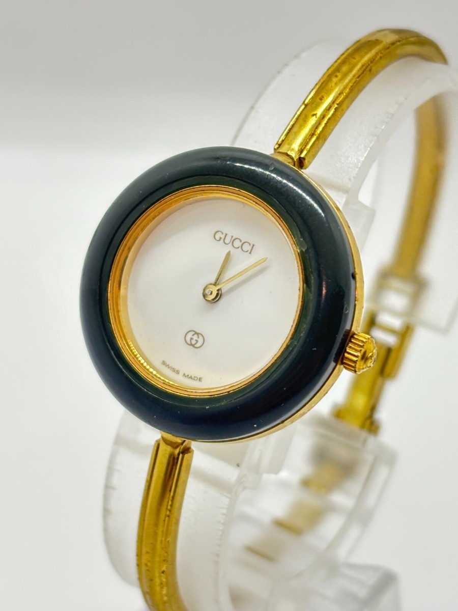 GUCCI 付け替えベゼル 11/12.2 ゴールド 腕時計 Exc+5] Gucci 11/12.2 Change Bezel Gold Wrist watch Bracelet