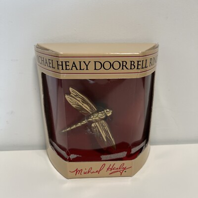 MICHAEL HEALY DOORBELL RINGER DRAGONFLY HANDCRAFT BRASS NIGHT GLOW NEW OPEN BOX