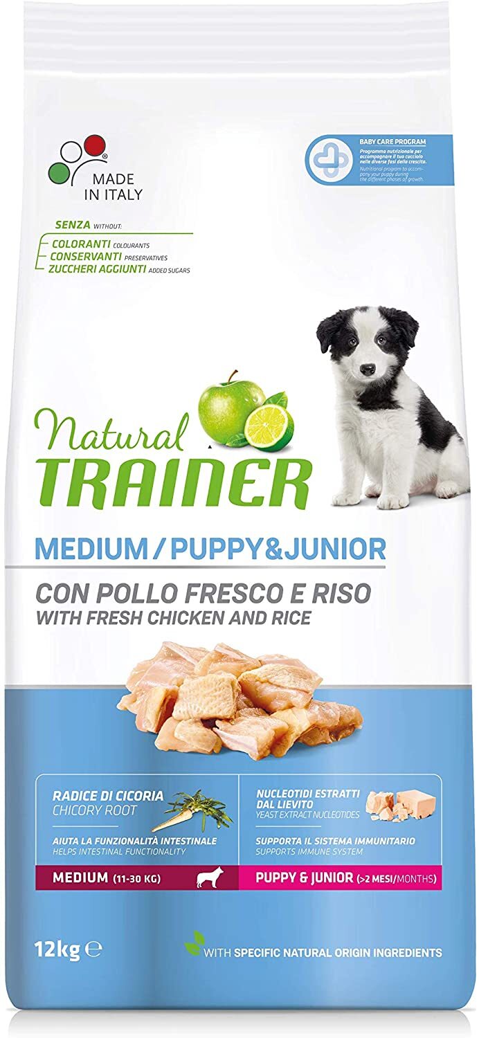 Natural Trainer Medium Puppy Pollo e Riso 12KG - Crocchette Cuccioli Offerta