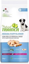 Crocchette per Cani Natural Trainer Medium Puppy-Junior Pollo e Riso 12KG