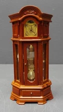 Reutter Original Doll House 3x7 Miniature Grandfather Walnut Clock + Accessories