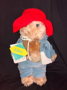 Old PADDINGTON BEAR in Jog Jogging suit stuffed animal EDEN toys 1982 w tags 15”