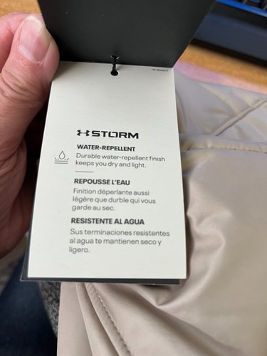NWT Under Armour Storm Insulated Water Repellent Jacket Men’s Size Medium Beige - Picture 5 of 9