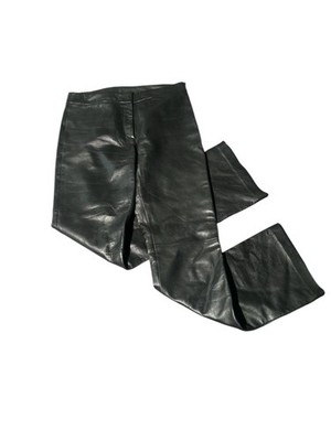 Vakko VS2 100 % Lamb Leather Flared  Black Pants  Size 4