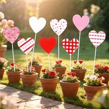 8 Pcs Valentines Day Yard Stakes Valentines Heart Yard Signs Valentine  s Day