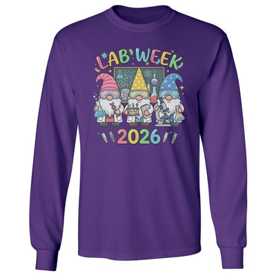 Lab Week Gnomes 2026 Funny Science Graphic Long Sleeve T-Shirt