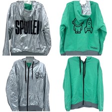 Jeremy Scott X Spoiled Child Reversible Zip Hoodie Large Metallic Silver Space