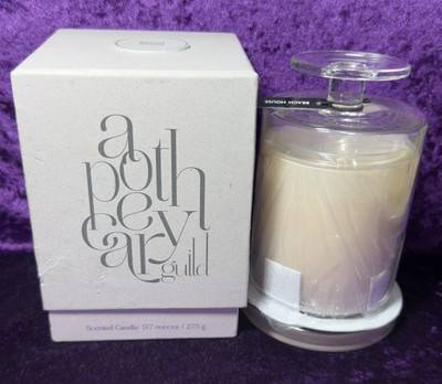 Apothecary Guild Candle Beach House Glass Cover Zodax New Rare Discontinued