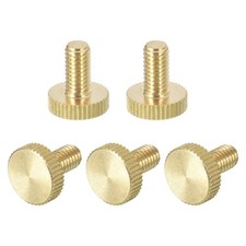 uxcell Knurled Thumb Screws, M6x12mm Flat Brass Bolts Grip Knobs Fasteners for H