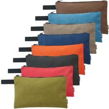 8 Pack Canvas Tool Pouch with Zipper,Upgrade 16 Oz Heavy Duty Small Tool Bag,Mul