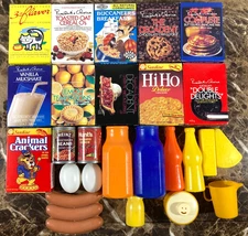 Play Pretend Toy Plastic Grocery Food & Boxes Kitchen Lot 25pc Vintage 70s 80s