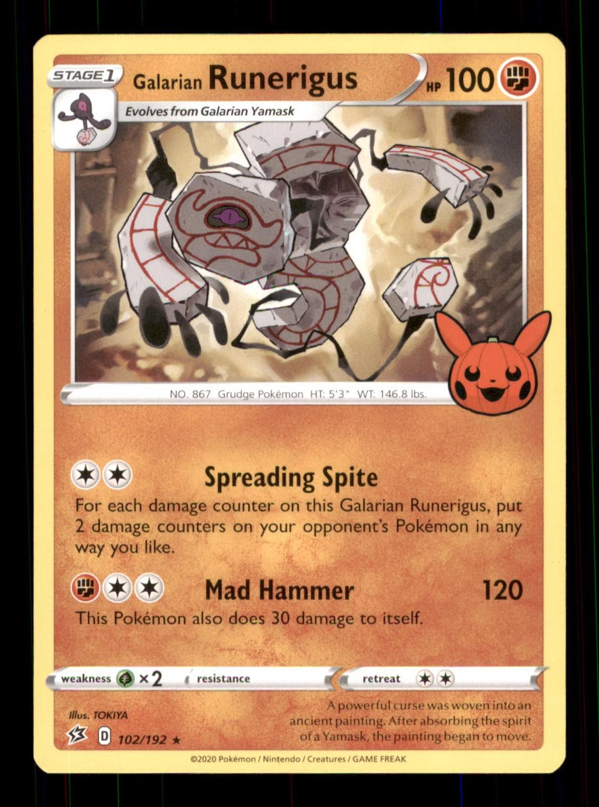 Galarian Runerigus 102/192 Rebel Clash Pokemon Lightly Played
