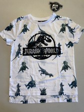 Jurassic World short sleeve shirt kid size 3-4 dinosaurs white