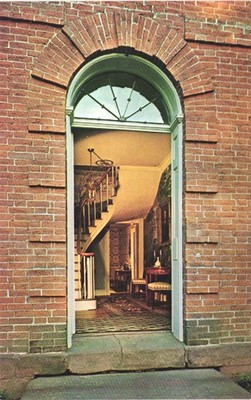 ASA STEBBINS HOUSE DOORWAY deerfield ma massachusetts vintage postcard 1950s