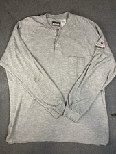 Bulwark FR Flame Resistant Henley Shirt Gray CAT 2 ARC Rated Men  s XXL