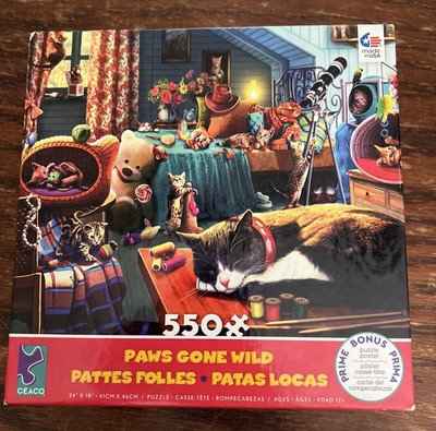 Ceaco Paws Gone Wild Puzzle 550 Piece Jigsaw Puzzle Cats Kittens