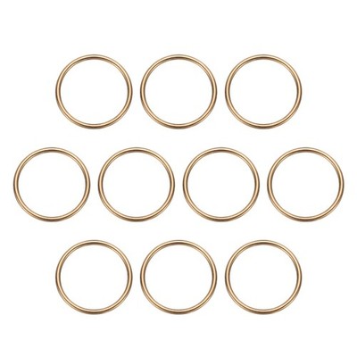 10pcs O Ring Buckles 1-9/16'' Galvanized Gold for Aluminum