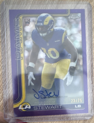 Topps Chrome 2025 Josiah Stewart Rookie Autograph Purple /75 Los Angeles Rams