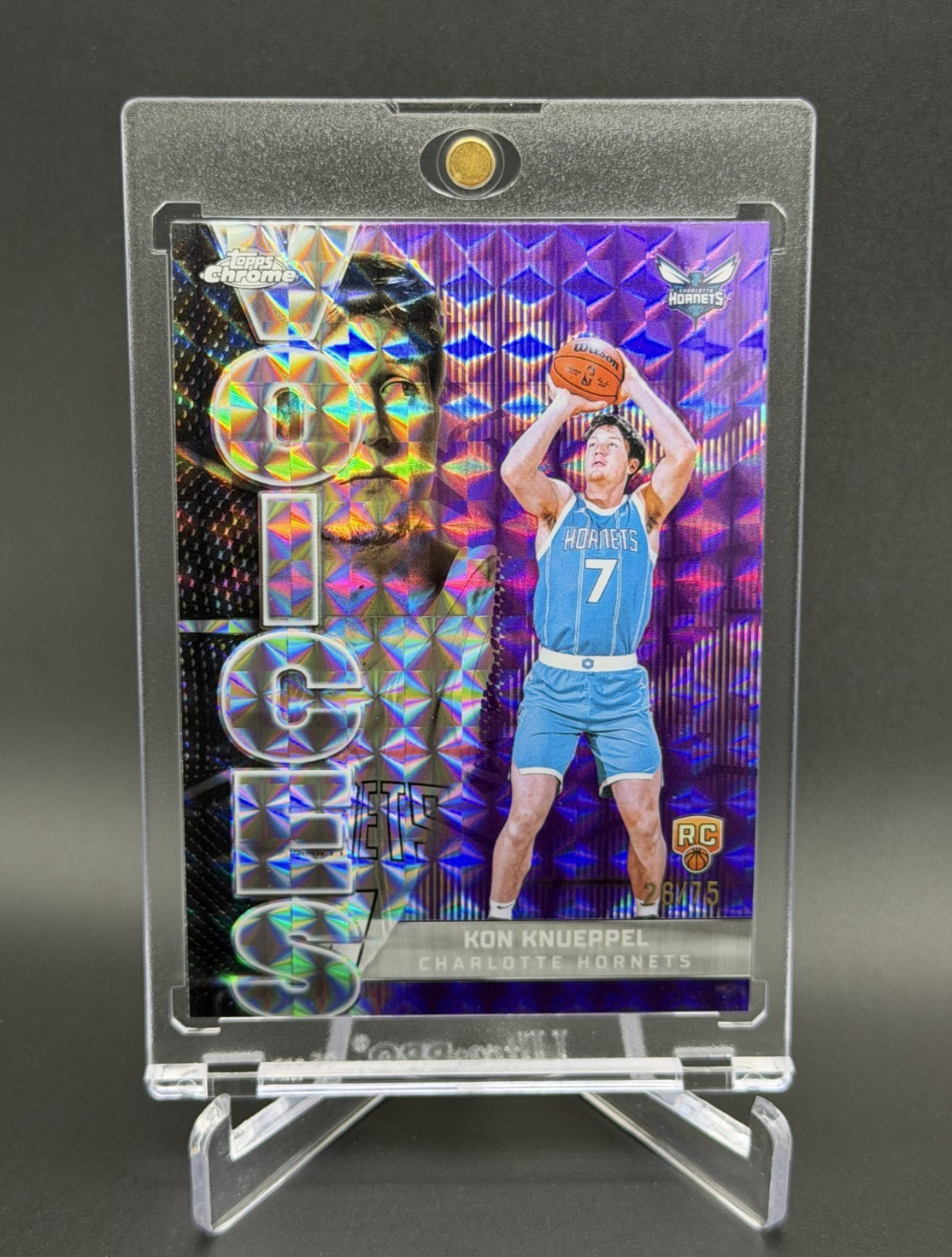 Kon Knueppel 💥🏀 ROOKIE VOICES PURPLE GEOMETRIC /75! 2025-26 Topps Chrome