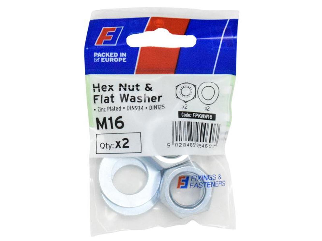 Forgefix Nut & Washer M16 Forgepack 2 - Secure Fastening Solution
