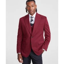 Tayion Sport Coat Mens 42L Red Two Button Modern Fit Blazer Suit Jacket NWT