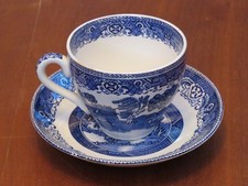 Vintage Washington Old Willow Transferware Teacup & Saucer.