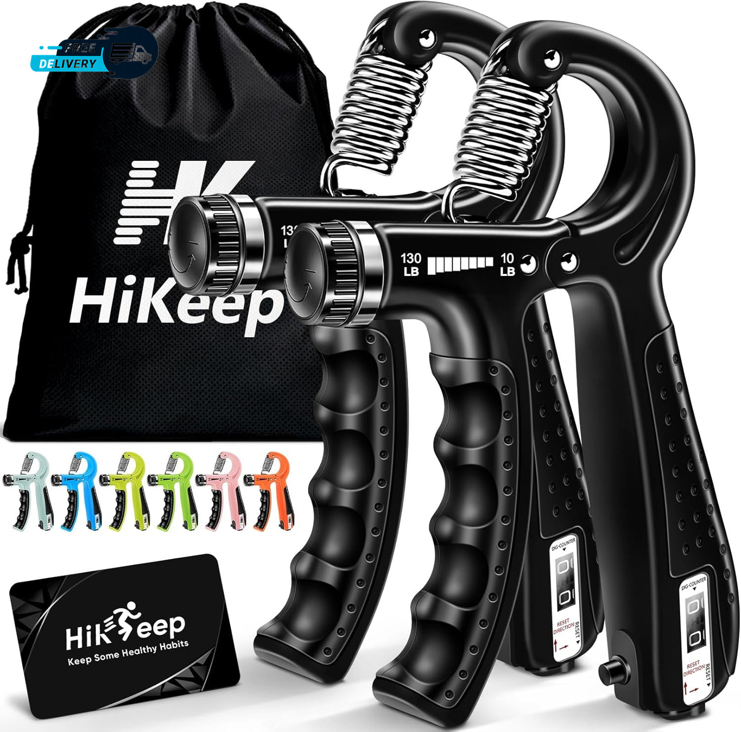 Grip Strength Trainer Kit (2 Pack), Forearm Strengthener, Hand Grip Gripper