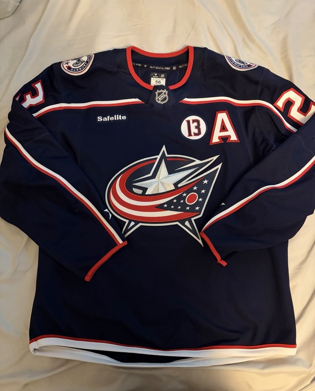 Sean Monahan Columbus Blue Jackets Game Worn Jersey Size 56 NHL Authentic
