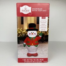 Holiday Time Snowman with Top Hat 48  Inflatable LED Christmas Decoration NEW