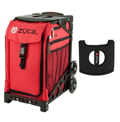 Zuca Sport Bag - Chili with  Black/Pink Seat Cover (Black Non-Flashing Wheels Fr