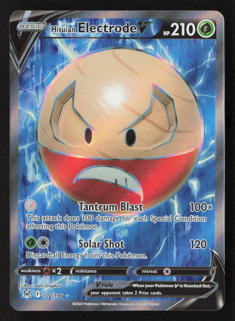 Hisuian Electrode V (Full Art) Ultra Rare SWSH11: Lost Origin 172/196 NM