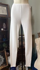 INTIMATELY FREE PEOPLE IVORY KNIT STRETCH PANT WITH VELOUR TRIM WAIST SIZE SMALL