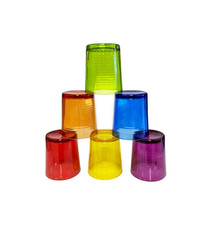 set 6 bicchieri acqua in vetro colorati