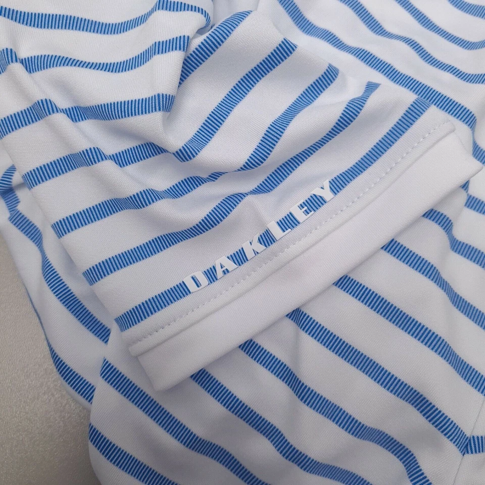 Polo Para Mujer Oakley Azul Rayado Golf Cs7 Talla XS - Imagen 2 de 4