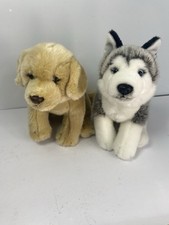 Toys R Us Plush Dog Lot Of 2 Husky Yellow Lab Stuffed Animal 2015