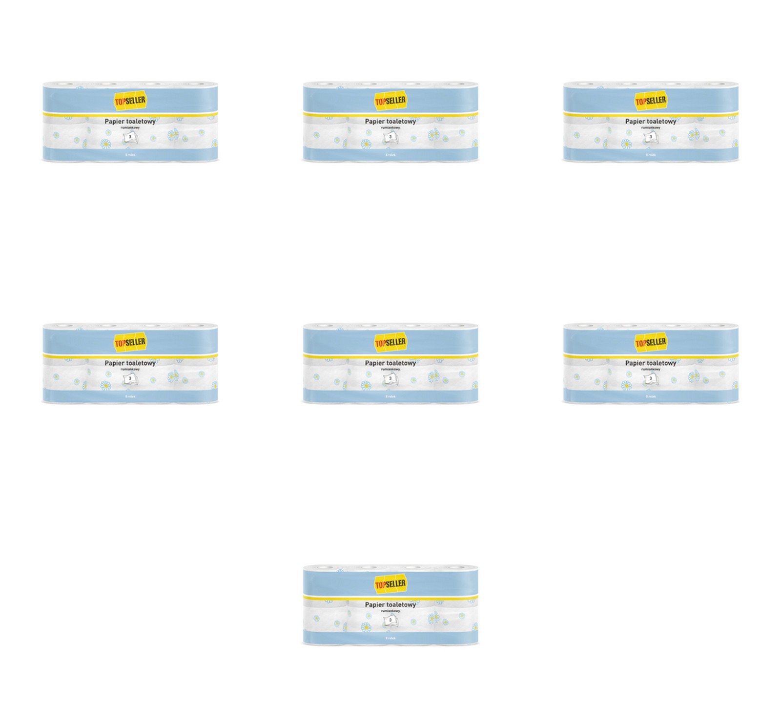 5908283556755 TOPSELLER Papier toaletowy 8R 150L 3W100 celuloza decor rumianek 8690₽