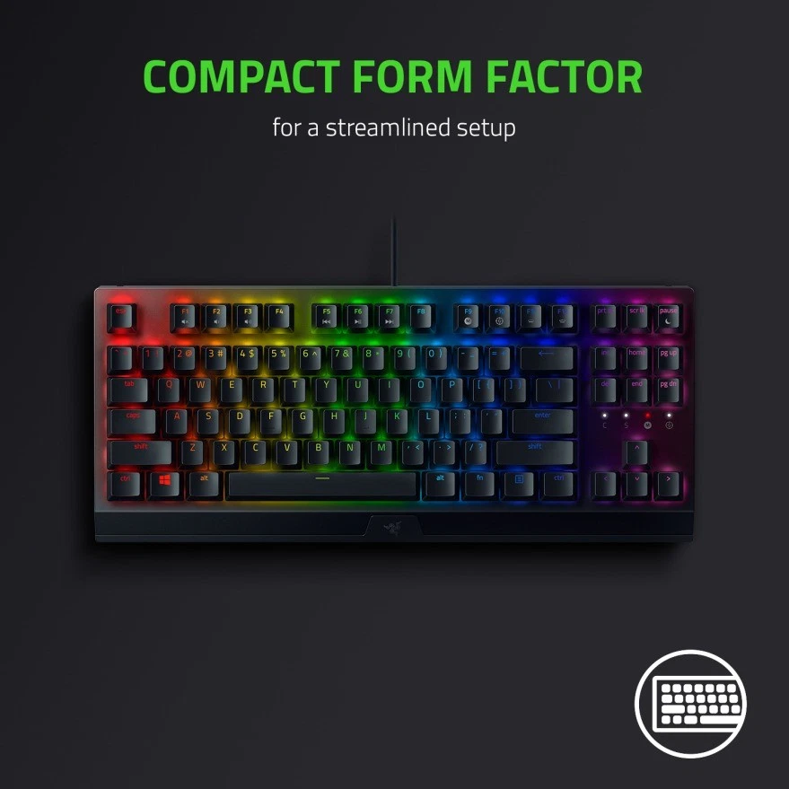 Razer BlackWidow V3 Tenkeyless Compact Mechanical Gaming Keyboard (Yellow - Image 3 of 4