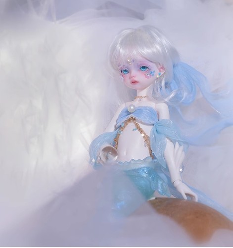 Lucia White Hair Mermaid Princess Blue Fish 1/6 BJD DIY Cute Ornament Gift - Picture 10 of 10