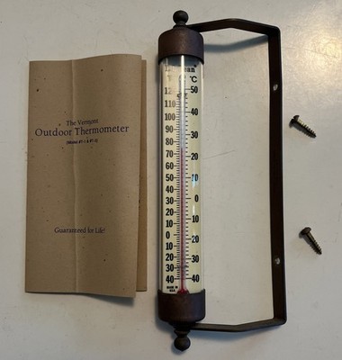 Vintage New LL Bean / Conant Custom Brass Hanging Vermont Thermometer