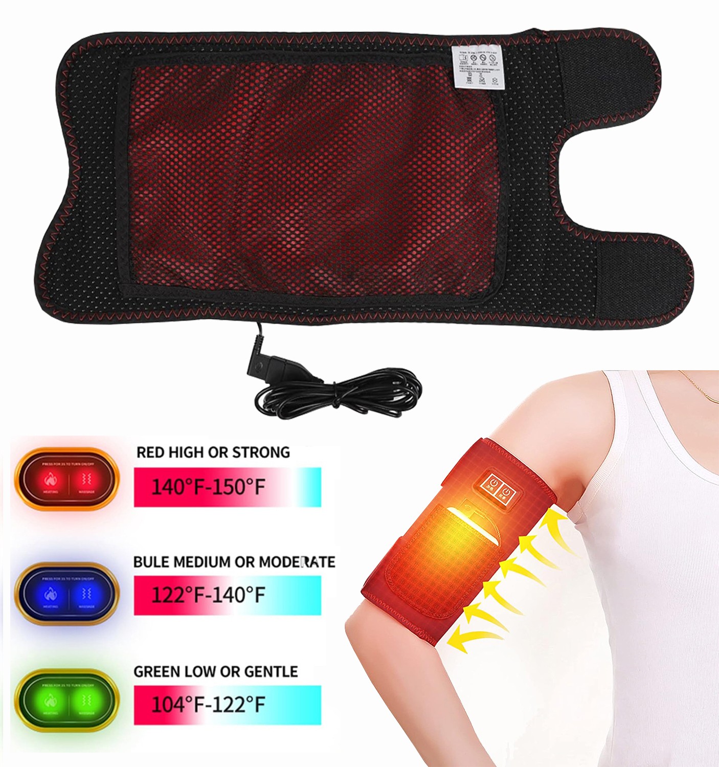 Wrap Heating &vibrating Massage Relieve Arm Pain Relief